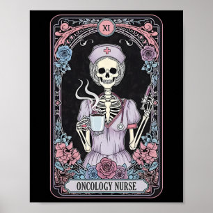 Poster Cartão de Tarot de Enfermeira de Oncologia Esquele