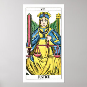 Póster Cartão de Tarot de justiça