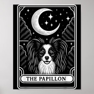 Poster Cartão de Tarot Mãe Cachorro Papillon Lua Crescent