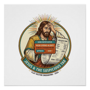 Póster Cartão do Banco Jesus Bloqueado Suspensão de Conta