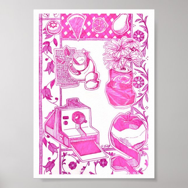 Poster Cartão em Branco Magenta (Frente)
