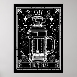 Poster Cartão francês de café da imprensa