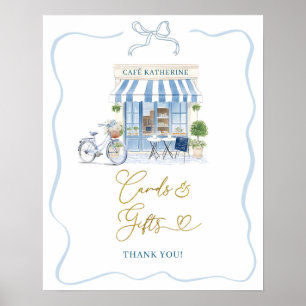 Poster Cartão francês de café parisiense coquette e Poste