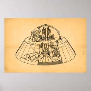 Poster Cartão Ilustrativo de Aeronave Aeroespacial Secret