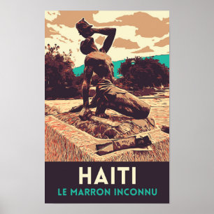 Poster Cartão postal da estátua inconnu Haiti Marron