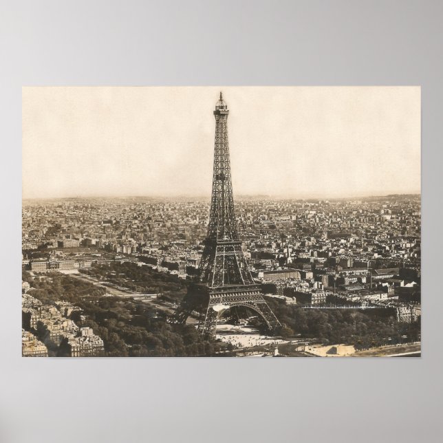 Poster Cartão-postal da Torre Eiffel de 1956~Paris (Frente)