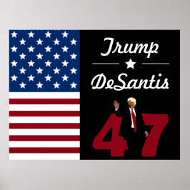 Poster Cartão postal de 47 Trump Desantis 2024