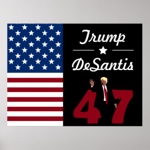 Poster Cartão postal de 47 Trump Desantis 2024