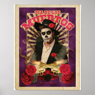 Poster Cartão-postal de açúcar do Dia De Muertos