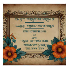 Póster Cartão Postal de Convite