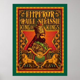 Poster Cartão postal de Haile Selassie Jah Rastafari Impr
