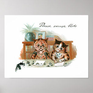 Poster Cartão-postal de Louis Wain