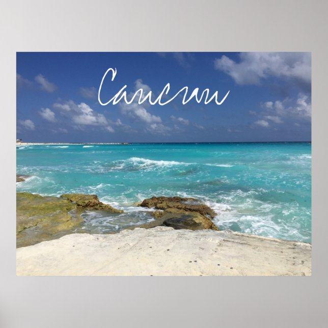 Poster Cartão-postal de Onun Mexico Beach Rocky Ocean Wav (Frente)