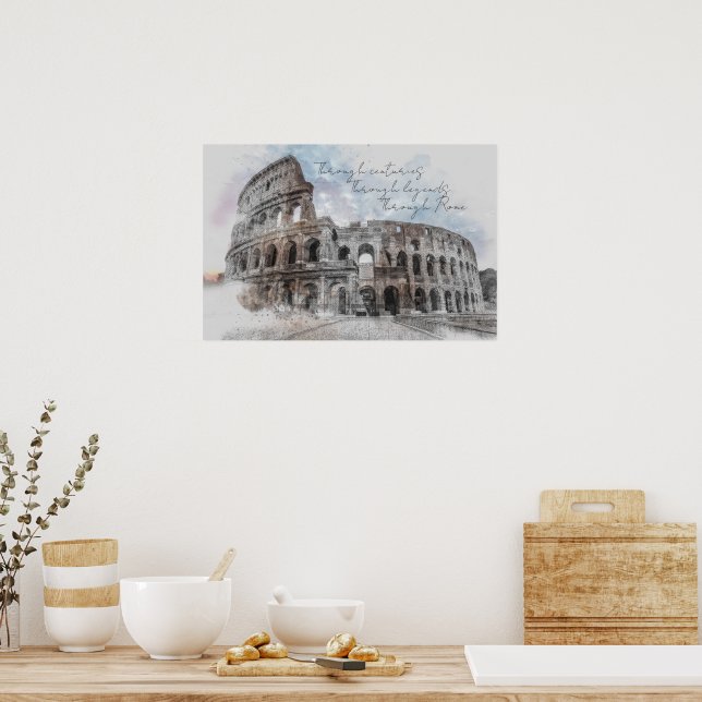 Poster Cartão Postal de Roma – Através dos Séculos, Atrav (Cozinha)