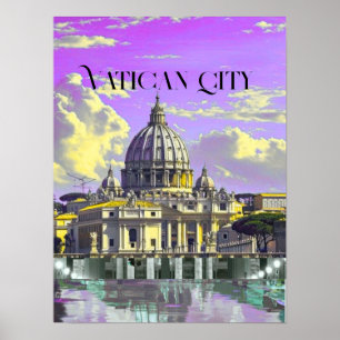 Poster Cartão Postal de Viagem da Cidade do Vaticano, Car
