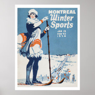 Poster Cartão postal de Viagens vintage de Montreal Canad