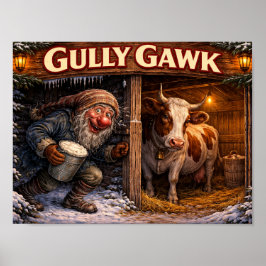 Poster cartão postal do Gully Gawk islandês Yule Lad