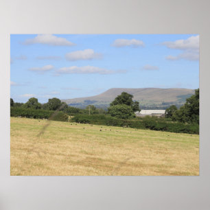 Poster Cartão-postal do Pendle Hill Lancashire