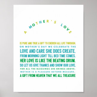 Poster cartão postal do poema do dia de as mães