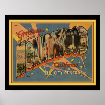 Cartão postal Hollywood dos anos 40 16x20