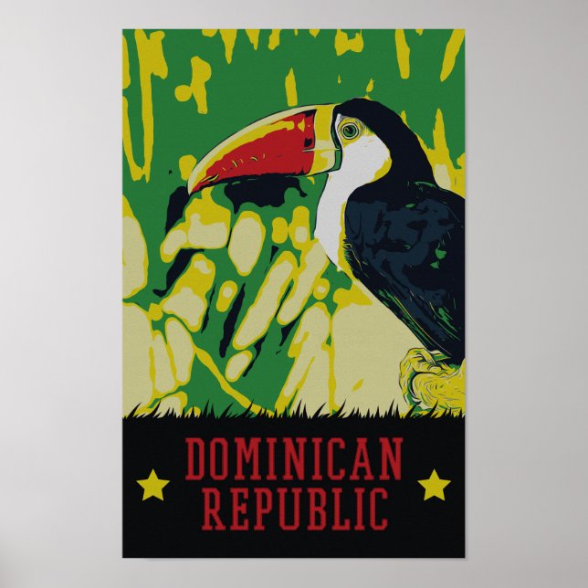 Poster Cartão-postal impressionante da República Dominica (Frente)