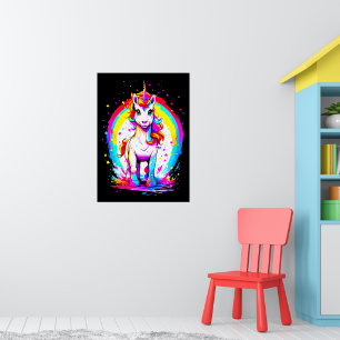 Poster Cartão-postal Rainbow Unicorn