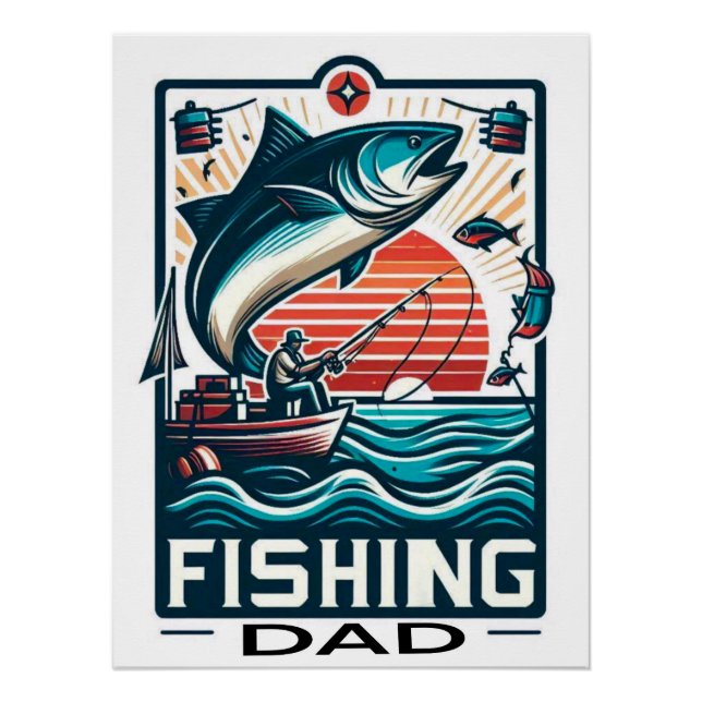 Póster Cartão poster de pesca (Frente)
