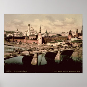 Poster Cartão que descreve o Kremlin, Moscovo