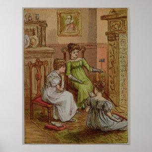 Poster Cartão que descreve uma cena da lareira