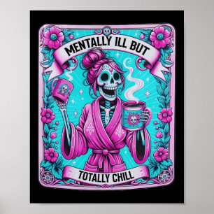 Poster Cartão Tarot De Café Skeleton Mentalmente Doente M
