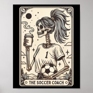 Poster Cartão Tarot de Treinador de Futebol Halloween Esq