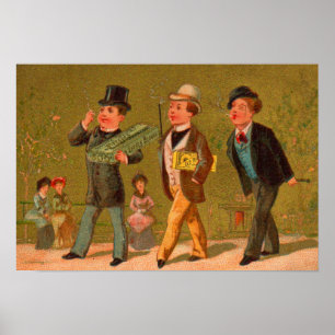 Poster Cartão vitoriano de venda Cigarros Little Beautie