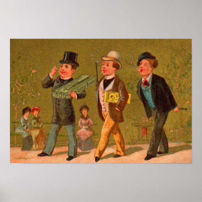 Poster Cartão vitoriano de venda Cigarros Little Beauties (Frente)