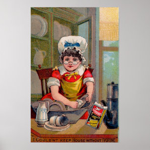 Póster Cartão vitoriano para sabão de Ivorine