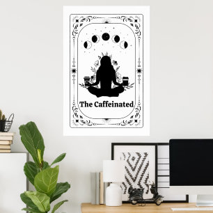 Poster Cartão Zodiac Astrologia do Café Lover Yoga Tarot