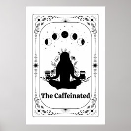 Poster Cartão Zodiac Astrologia do Café Lover Yoga Tarot