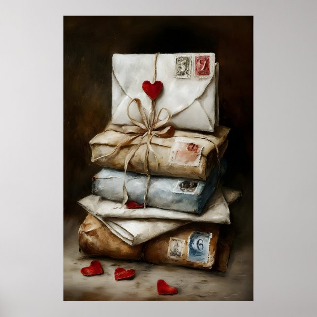 Poster Cartas de Amor Arte de Parede Imprimível – Românti (Frente)