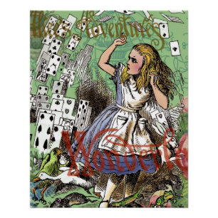 Póster cartas de aventura de alice no país das maravilhas