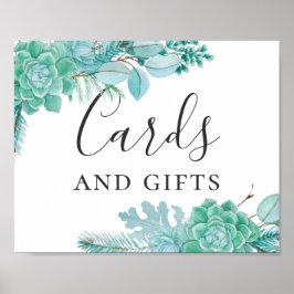 Poster Cartas e presentes. Casamento suculento com horta