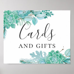 Poster Cartas e presentes. Casamento suculento com horta