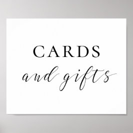 Poster Cartas e presentes. Sinal de casamento preto e bra