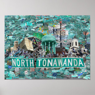 Poster Cartaz 16x12, Ruas de North Tonawanda NY