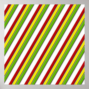 Póster Cartaz 52x52 ou Menor, Listras Rasta, Diagonal