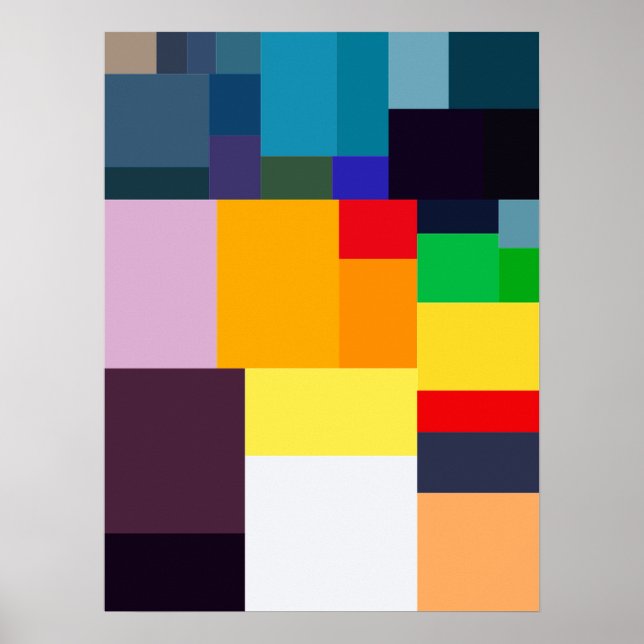 Poster Cartaz Abstrato Colorido Moderno (Frente)
