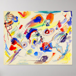 Poster Cartaz Abstrato de Aquarela Wassily Kandinsky