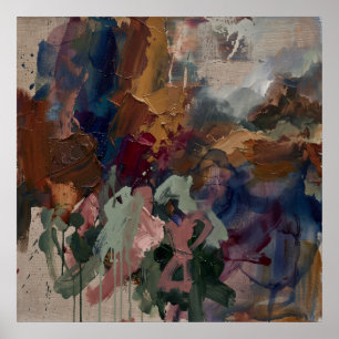 Poster Cartaz Abstrato de Campo de Cor Mal-humorado