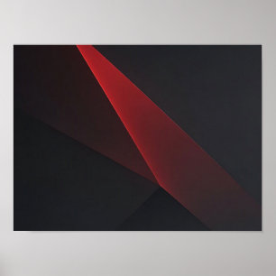 Poster Cartaz Abstrato Minimalista Brilho Geométrico Verm