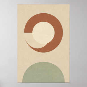 Poster Cartaz Abstrato Terracota Orbit e Círculo Sage