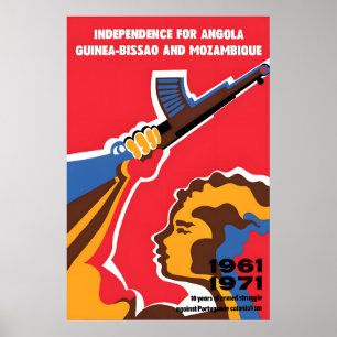 Poster Cartaz Africano dos anos 70 Juventude Democrática 