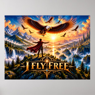 Poster Cartaz Águia Fantasia Épica Voo Livre